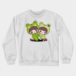 cute frog, cosplay frog, kawaii frog cartoon Crewneck Sweatshirt